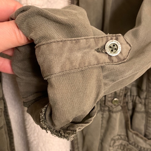 Insulated Military Cargo Jacket Max Jeans Olive Green Utility Jacket - Picture 9 of 16